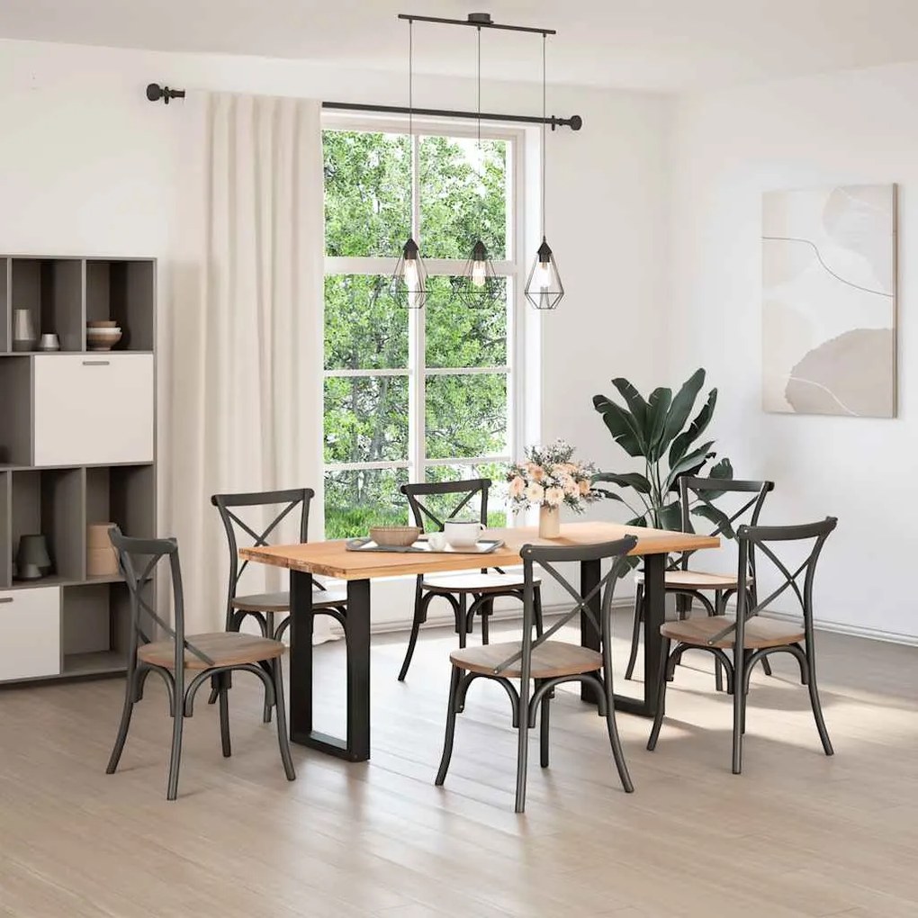 4013176 vidaXL Крака за трапезна маса, U-образни, 2 бр., черни, 50 x (72-73) см, стомана