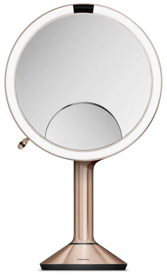 Козметично огледало със светлина/увеличително (5x) ø 20 cm Sensor Trio – simplehuman