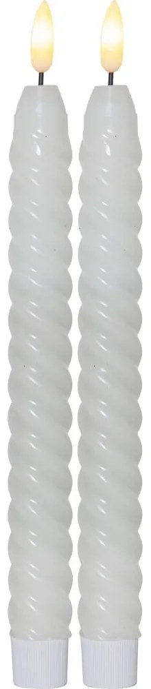 Комплект от 2 LED свещи от бял восък, височина 25 см Flamme Swirl Antique - Star Trading