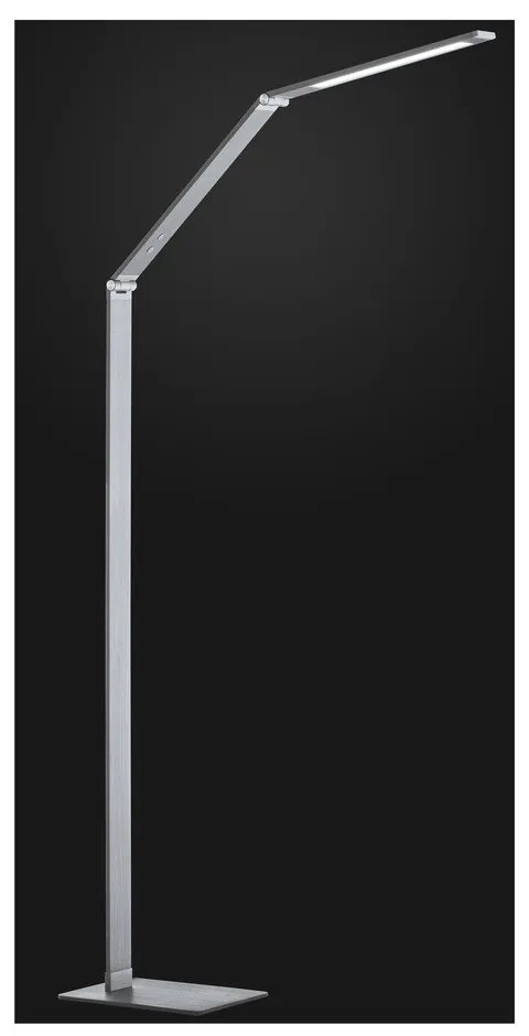 LED затъмняваща се подова лампа в сребрист цвят (височина 133 cm) Geri – Fischer & Honsel