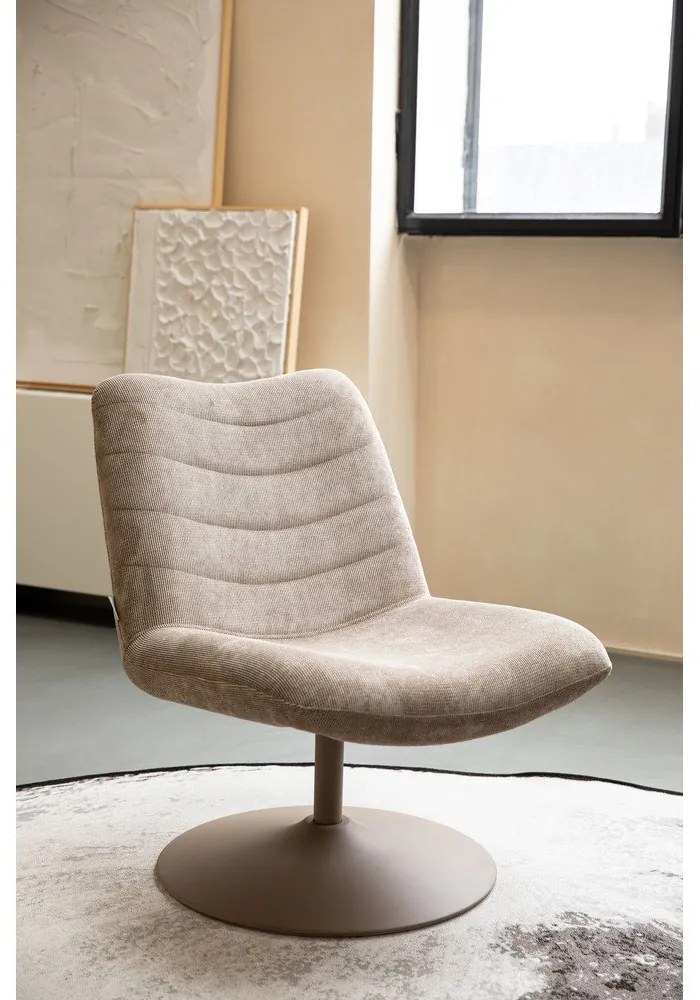 Бежово кадифено кресло Bubba - Zuiver