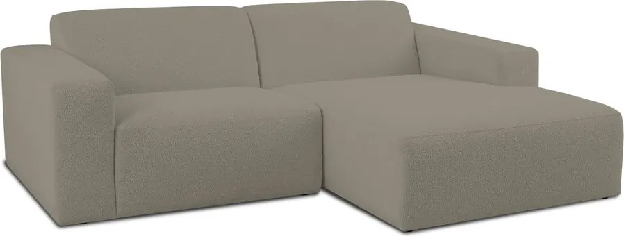 Светлокафяв ъглов диван от букле (десен ъгъл) Roxy – Scandic