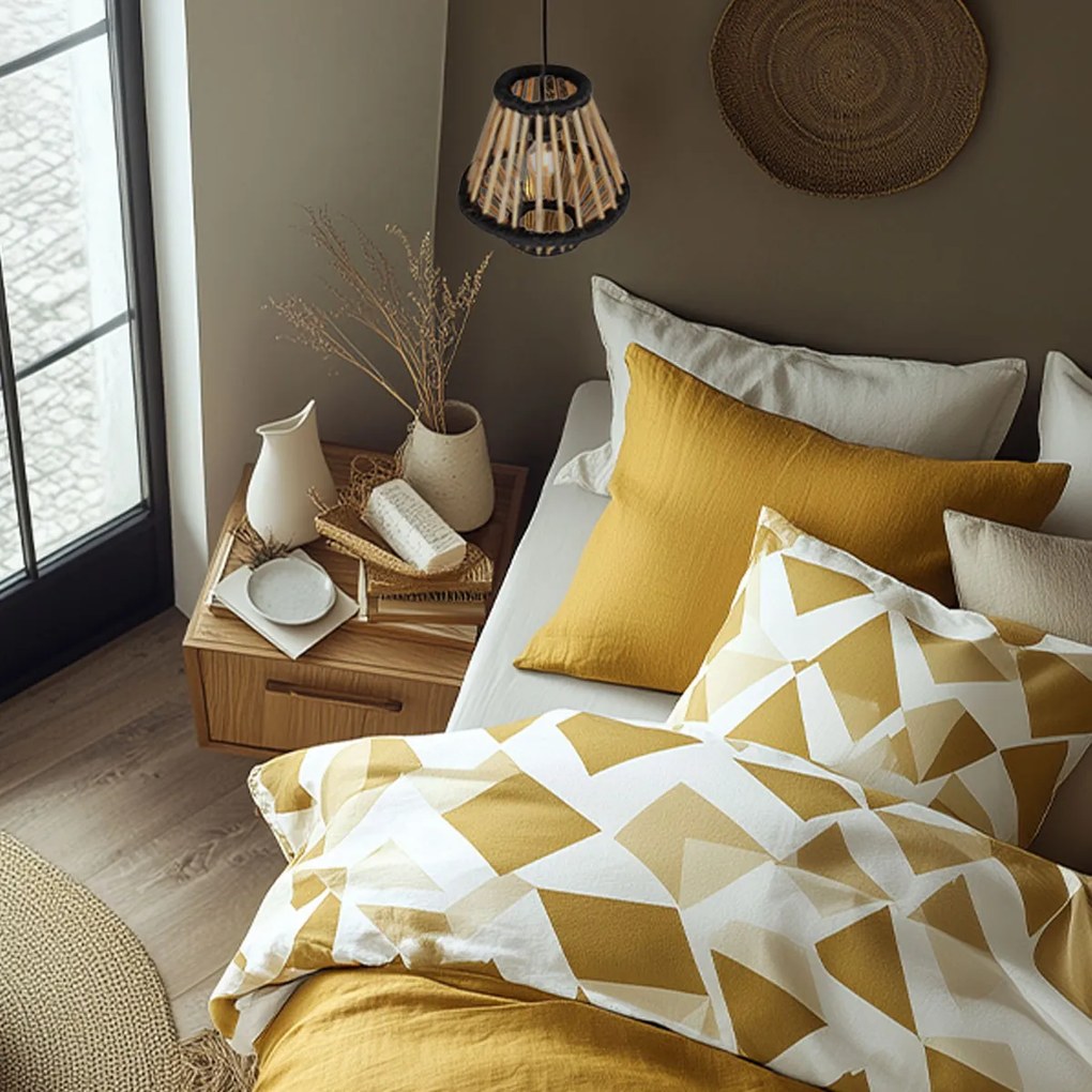 Ориенталски висящ аплик бамбук с черен 32 см - Evalin