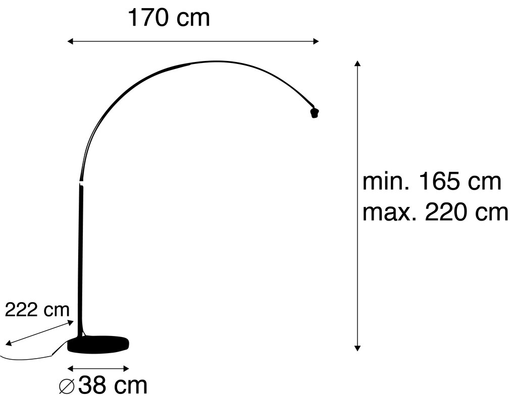 Модерна аркова лампа хром регулируема без абажур