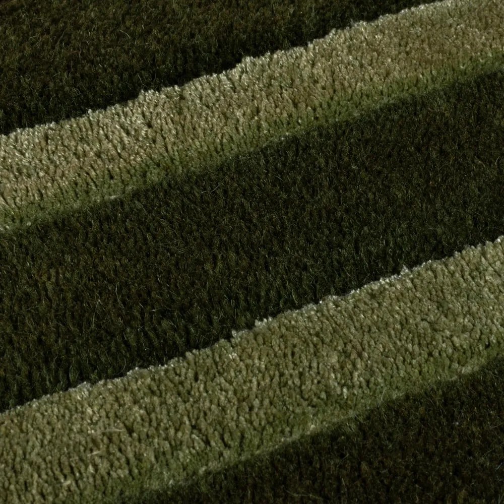 Тъмнозелен ръчно изработен вълнен килим 200x290 cm Gatsby – Flair Rugs