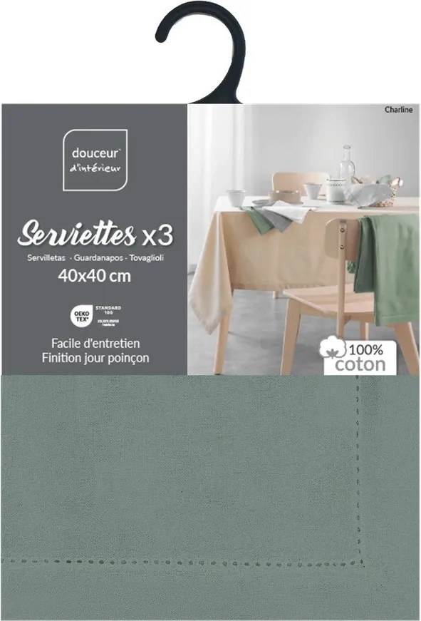 Текстилни салфетки в комплект 3 бр. 40x40 cm Charline – douceur d'intérieur