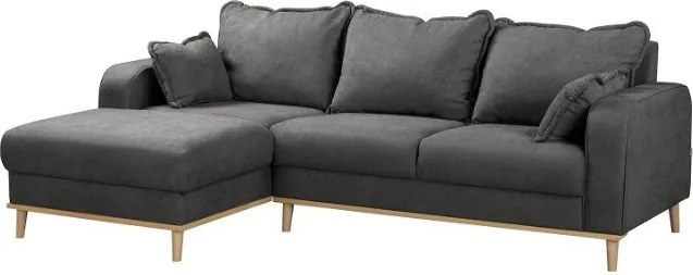 Тъмносив ъглов диван (ляв ъгъл) Beata - Ropez