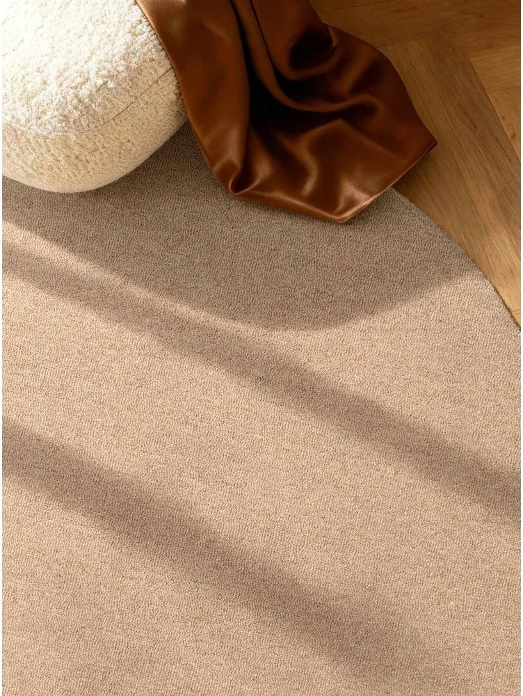 Ръчно изработен вълнен кръгъл килим в естествен цвят ø 200 cm Puristic Knots – Elle Decoration