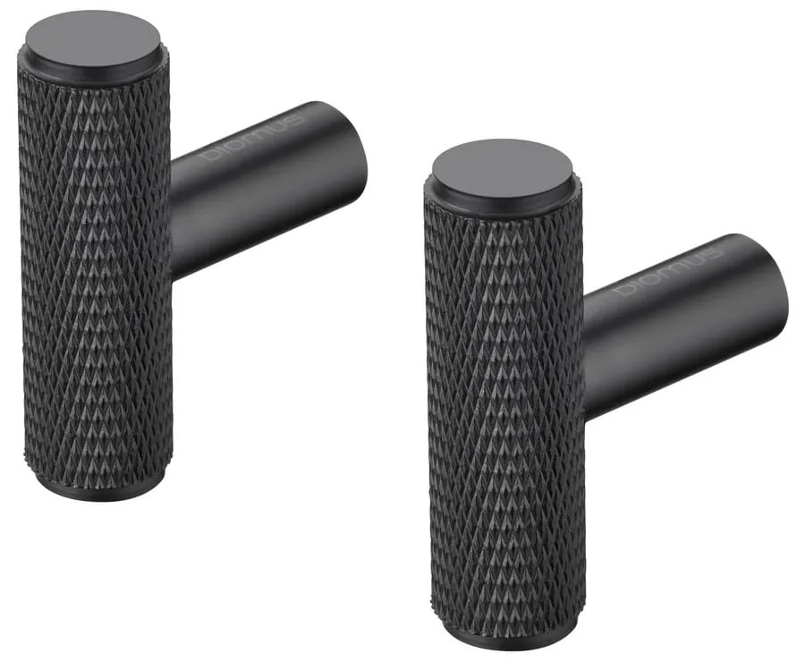 Черни стенни метални куки в комплект от 2 бр. Rof – Blomus