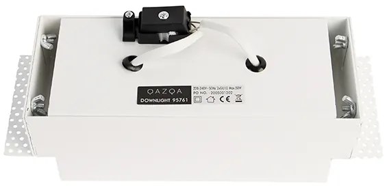 Вграден прожектор бял GU10 въртене и наклон без рамка 2-светлина - Oneon