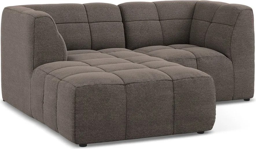 Кафяв ъглов диван от прежда с примки от букле (ляв ъгъл) Aloha – Makamii