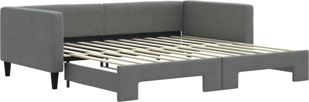 3196584 vidaXL Легло за спане с ракла без матрак, Тъмно сиво, 100x200 см