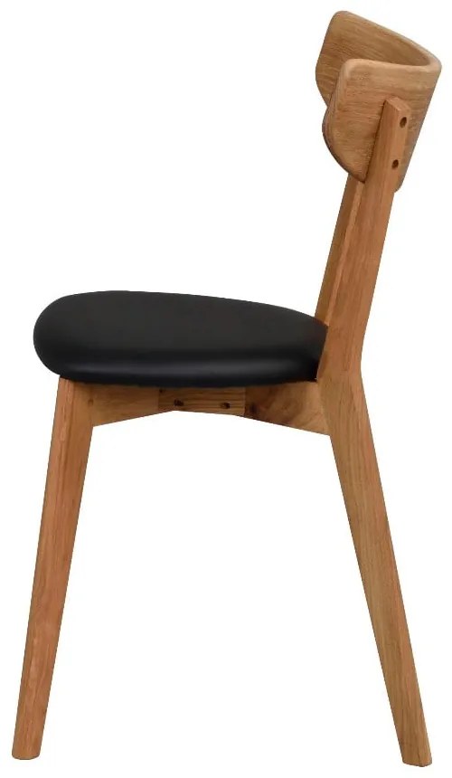 Стол за хранене от кафяв дъб с черна седалка Ami - Rowico