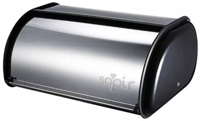 КУТИЯ ЗА ХЛЯБ SAPIR SP-1225-BB , д.-44см./ш.-27см./в.-18см./0.3мм , неръждаема стомана, Черен