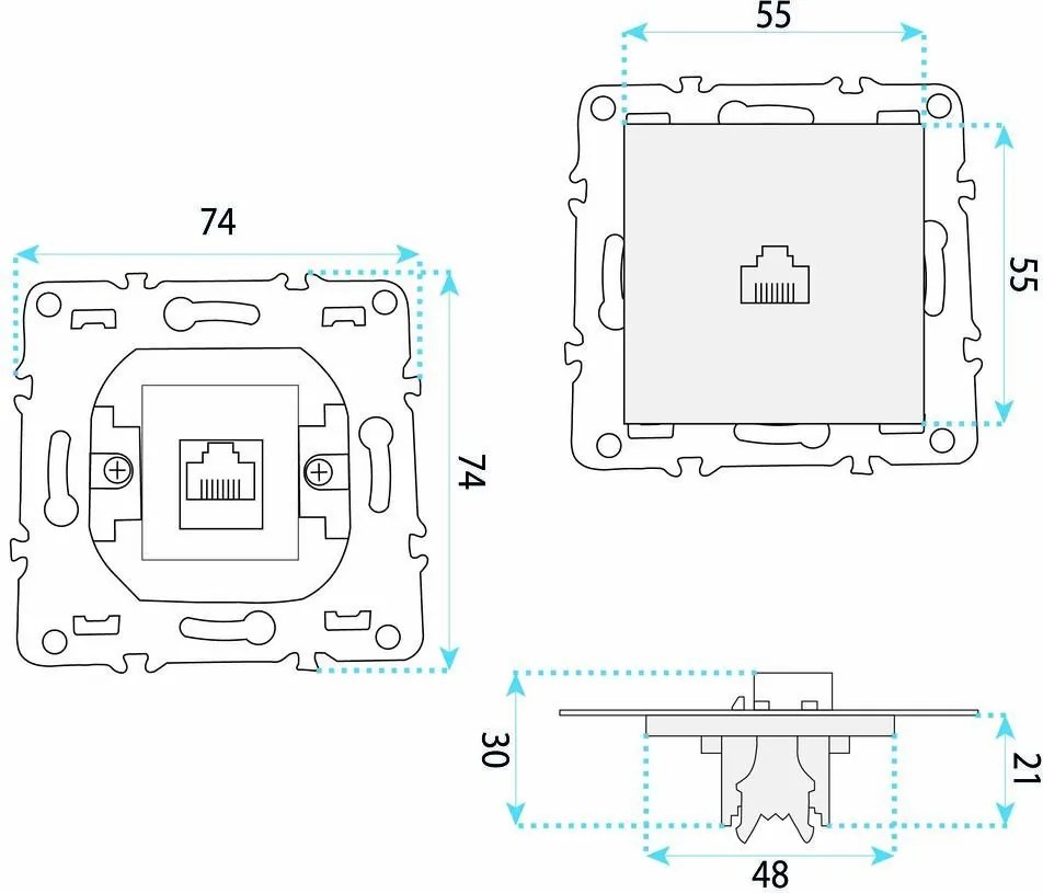 Розетка RJ45 OSTE JNH010-S WHITE