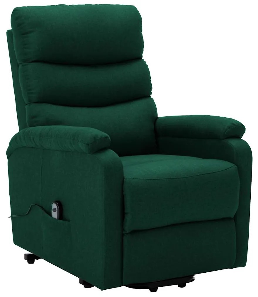 321242 vidaXL Изправящ стол, тъмнозелен, текстил