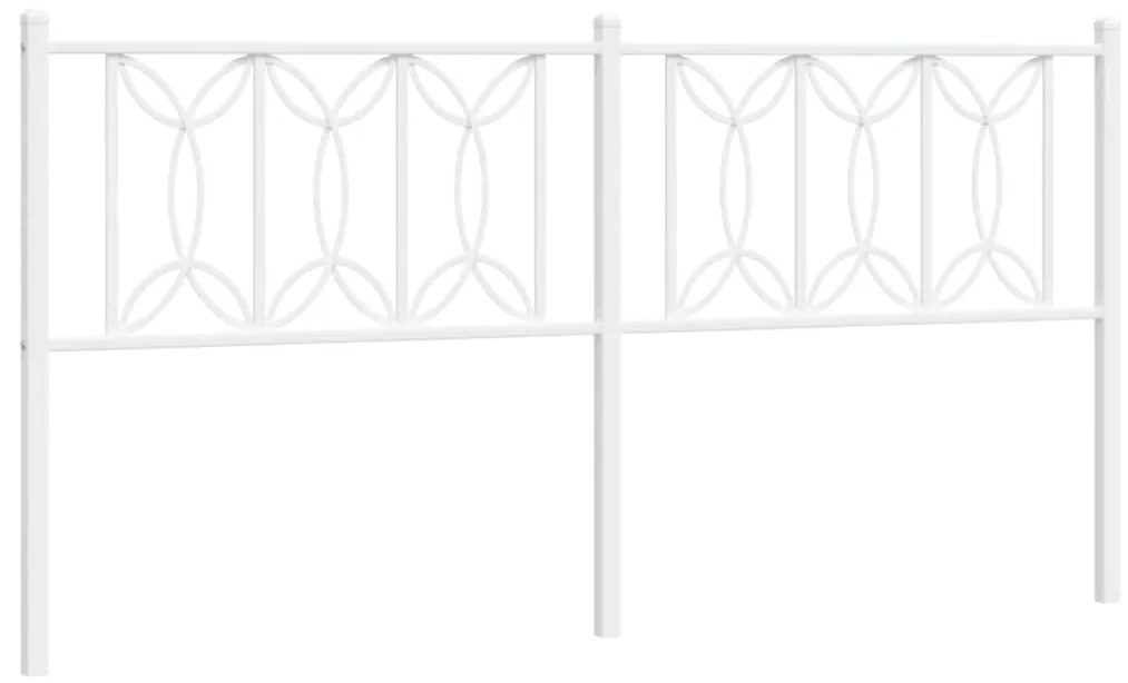 376213 vidaXL Метална резервна табла за легло, бяла, 180 см