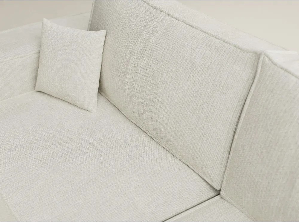 Кремав шенилов сгъваем/с място за съхранение ъглов диван (десен ъгъл/L форма) Tonga – Maison de Rêve
