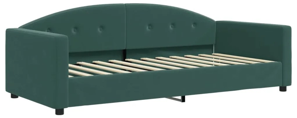354138 vidaXL Кушетка, тъмнозелена, 90x200 см, кадифе