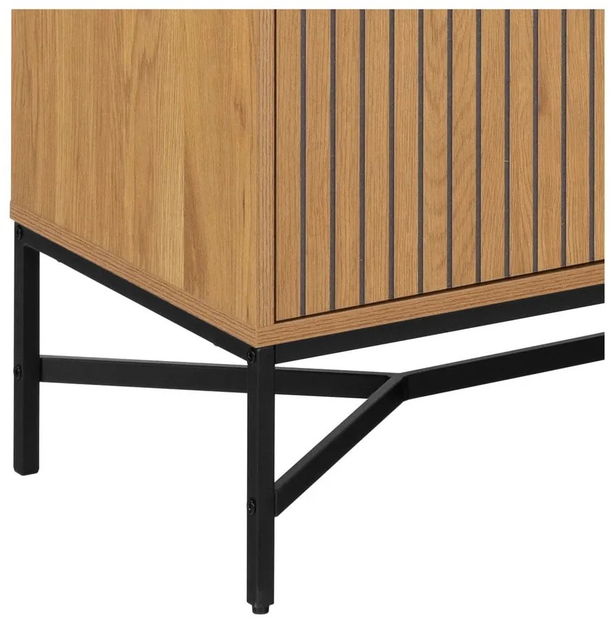 Витрина от дъбов декор в естествен цвят 80x180x40 cm Jaipur – Actona