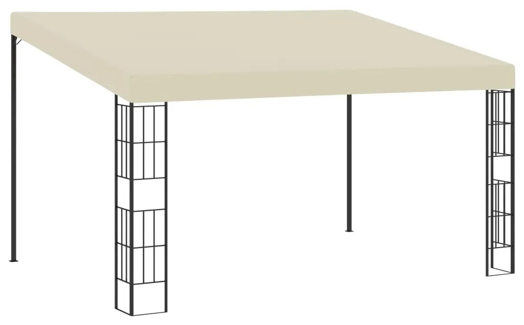 Шатра за стенен монтаж, 3x4 м, кремава, текстил