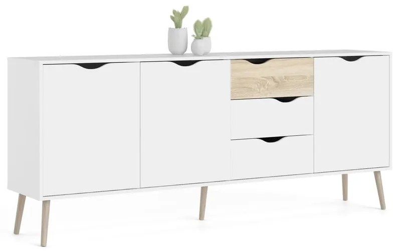 Бял скрин 196x82x39 cm Oslo – Tvilum