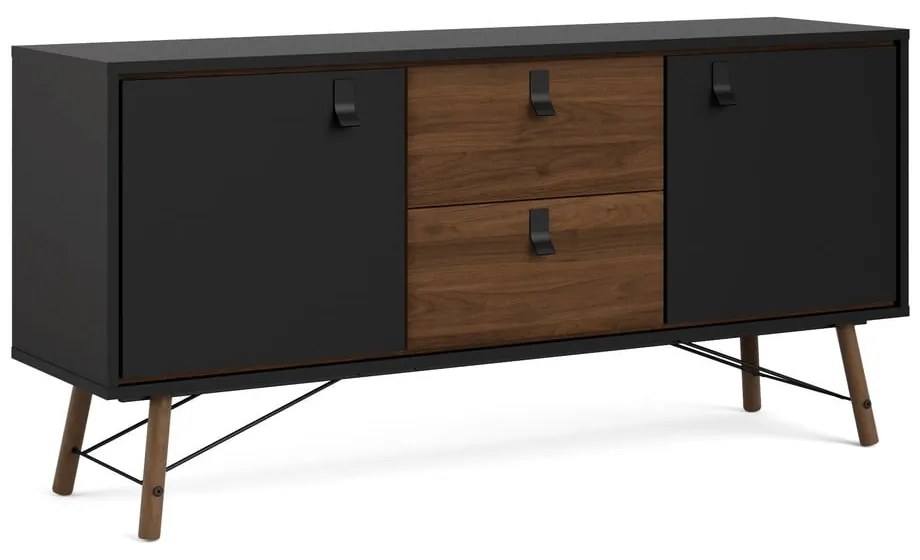 Черен скрин от декор от орех 150x72x40 cm Ry – Tvilum