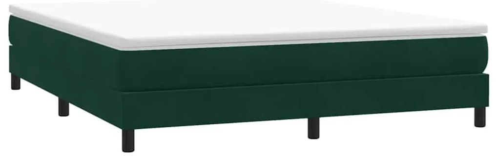 3315840 vidaXL Box Spring легло без матрак Тъмнозелено 180x210 cm кадифе