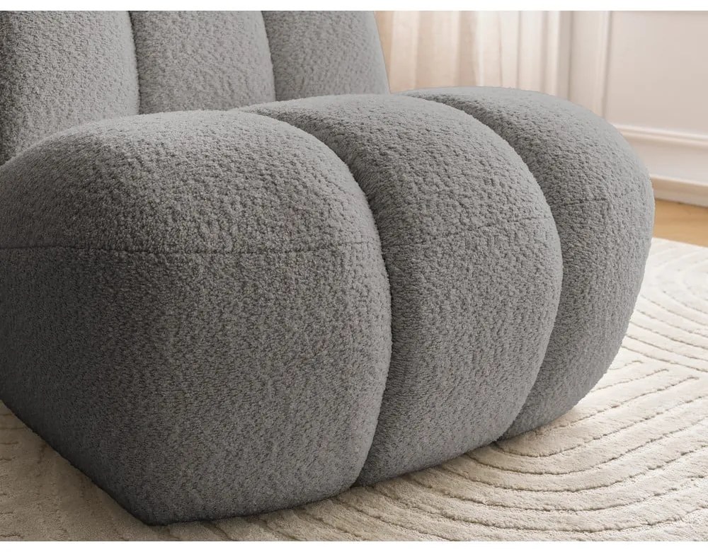 Светлосиво кресло от прежда с примки от букле Janissaire – Bobochic Paris