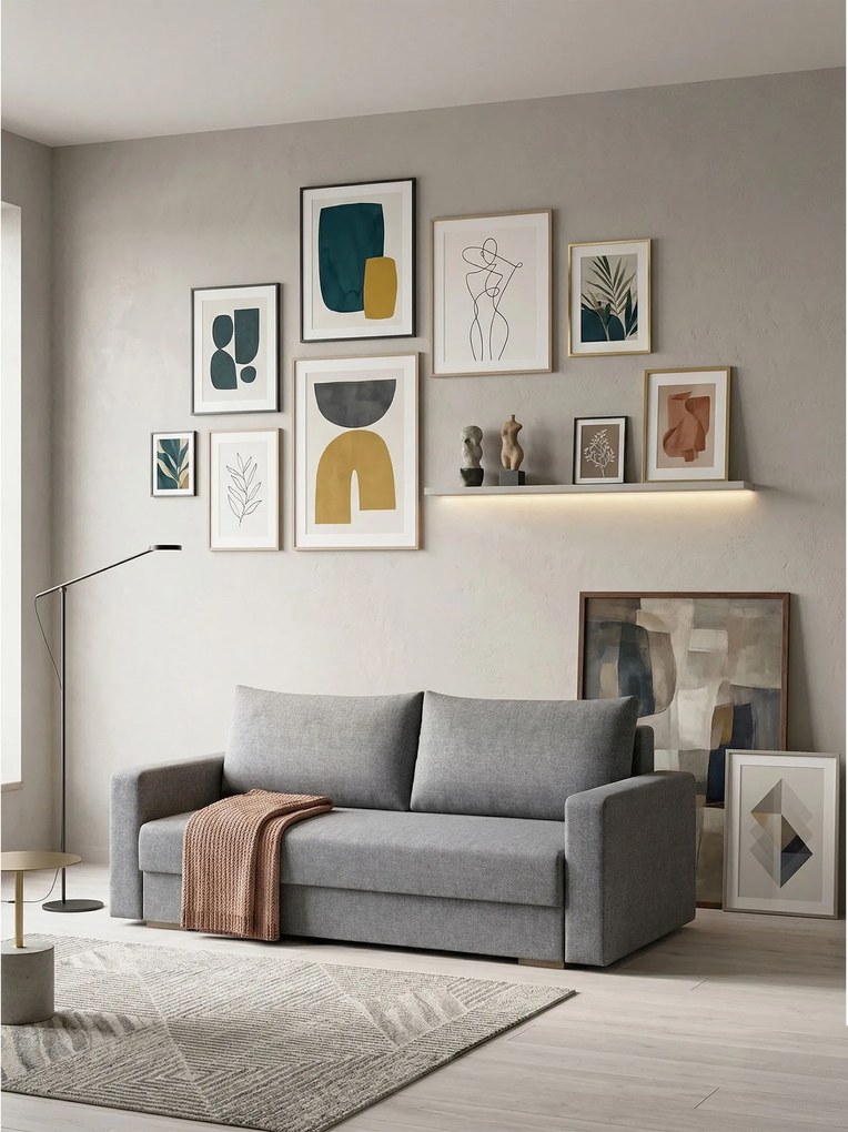 Диван Kleio двуместен-130φ 80β εκ.-Γκρι