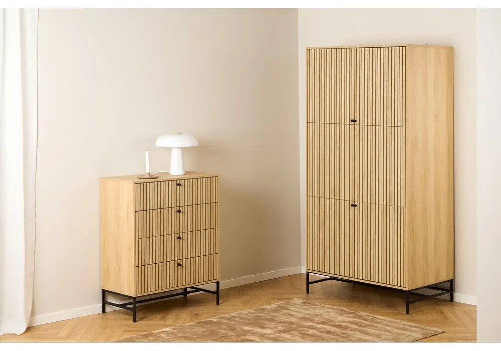 Гардероб от дъбов декор в естествен цвят 99x200x60 cm Albany – Actona