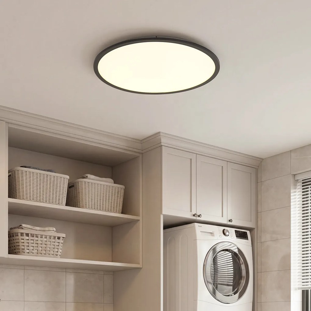 Smart LED панел черен 60cm вкл. LED димиране до топло с дистанционно управление - Knob