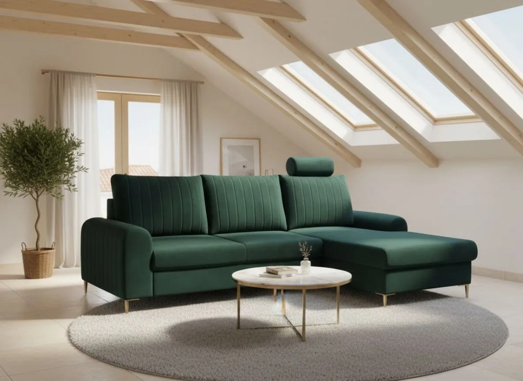 Ъглов диван Monte-Зелена