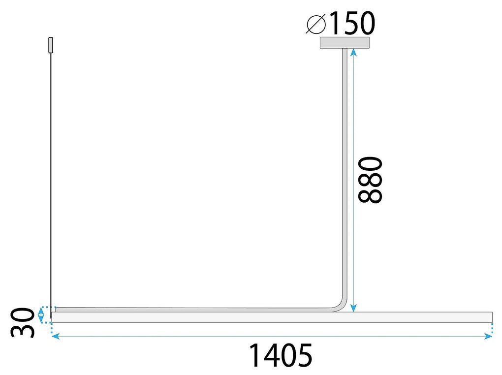 Пендел LED APP1660-CP Black 140cm