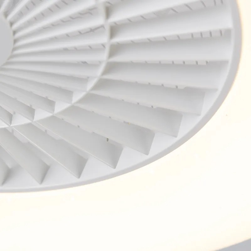 Вентилатор за таван бял със звезден ефект 60 см вкл. LED димируем с дистанционно управление - Climo