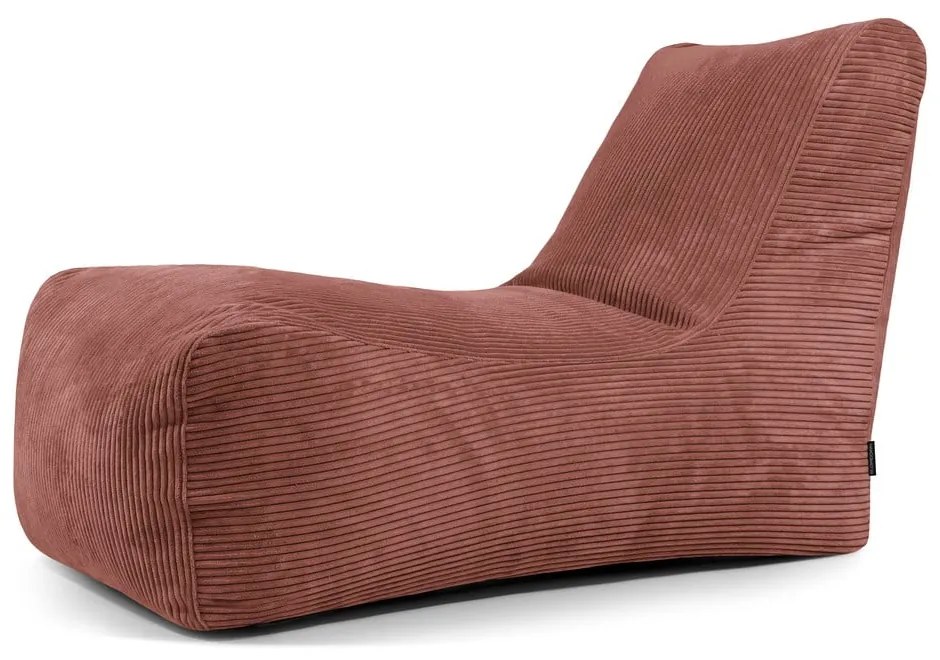 Пуф от рипсено кадифе в тухлен цвят Lounge – SLOWDOWN