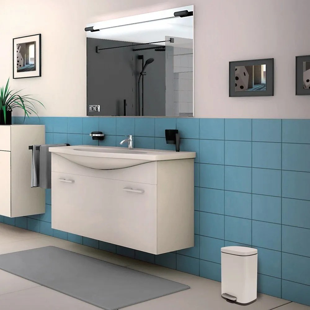 Стоманено кошче за боклук с педал в матово бял цвят 5 l Akira – Spirella