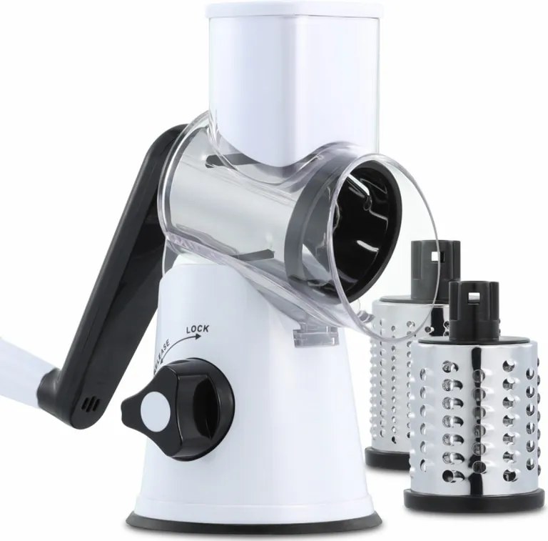 Ренде Izibizi PS-336A, 3 сменяеми приставки, Неръждаема стомана, Вакуумираща основа, Бял