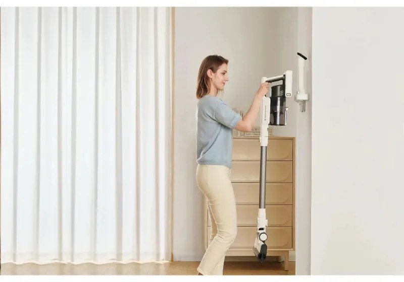 Вертикална прахосмукачка Tineco A30S Plus, 160W, 20000 Pa, 140 м2, 60 мин, 1000 мл, iLoop сензор, PureCyclone технология, LED, Бял/сив
