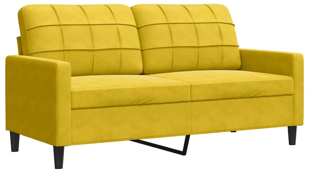 4007630 vidaXL 2-местен диван, жълт, 140 см, кадифе