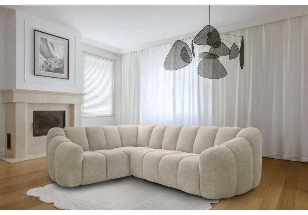 Бежов ъглов диван (ляв ъгъл/L форма) Shell – Miuform