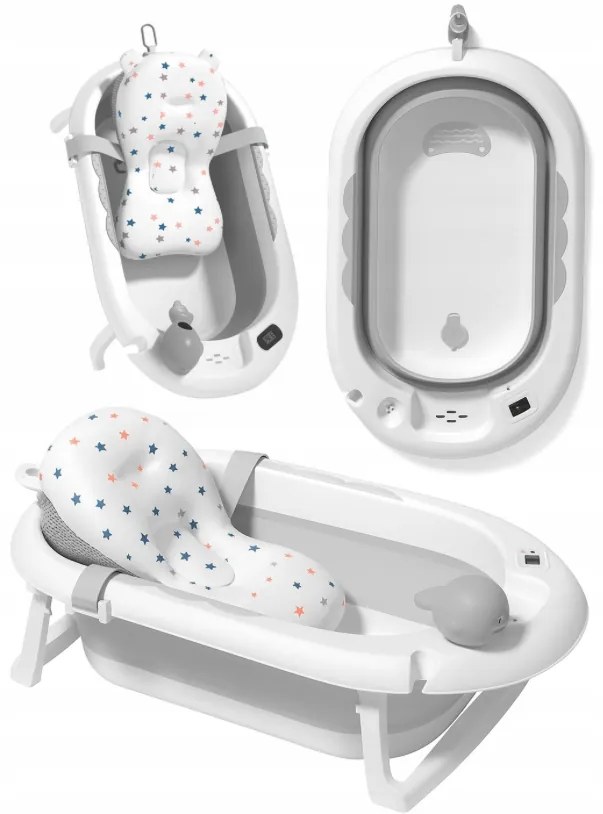 Сгъваема бебешка вана VAIANA PREMIUM с възглавница - повече цветове Сив