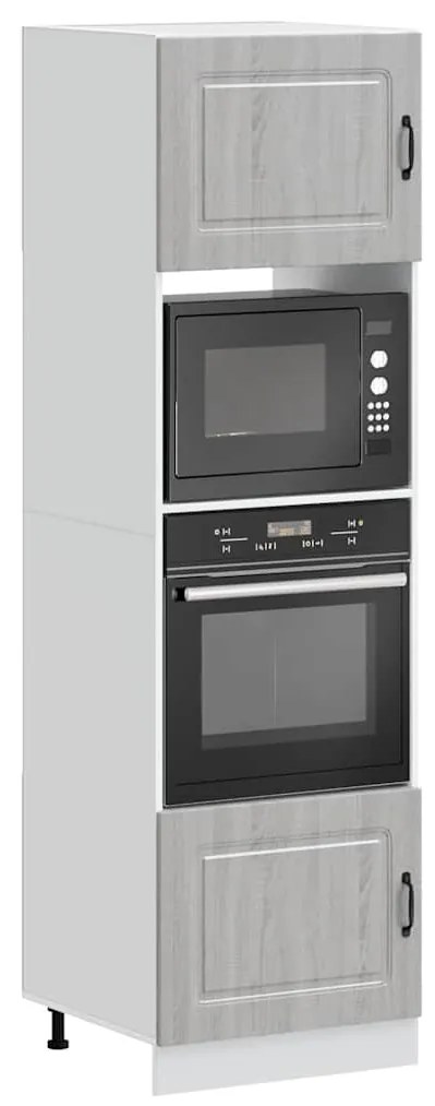3315037 vidaXL Шкафове за фурна 2 бр Lucca, сив сонома, инженерна дървесина