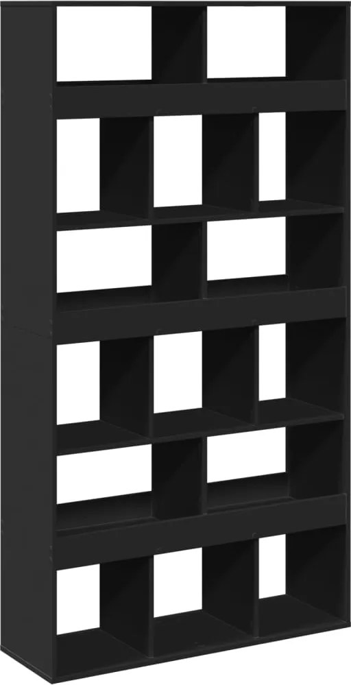 3309538 vidaXL Разделител за стая, черен, 100x33x187,5 см, инженерно дърво