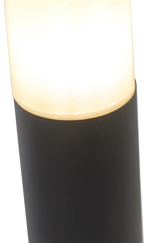 Външна лампа черна с опалово бял абажур 50 см - Odense