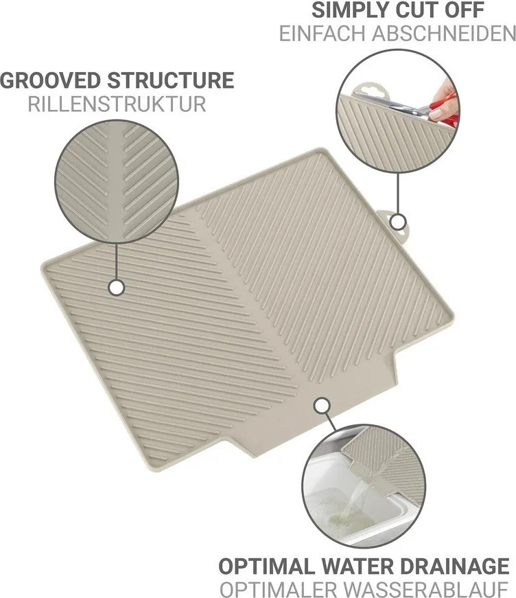 Бежова пластмасова тавичка за оттичане за съдовете 34x40 cm Nelia – Wenko