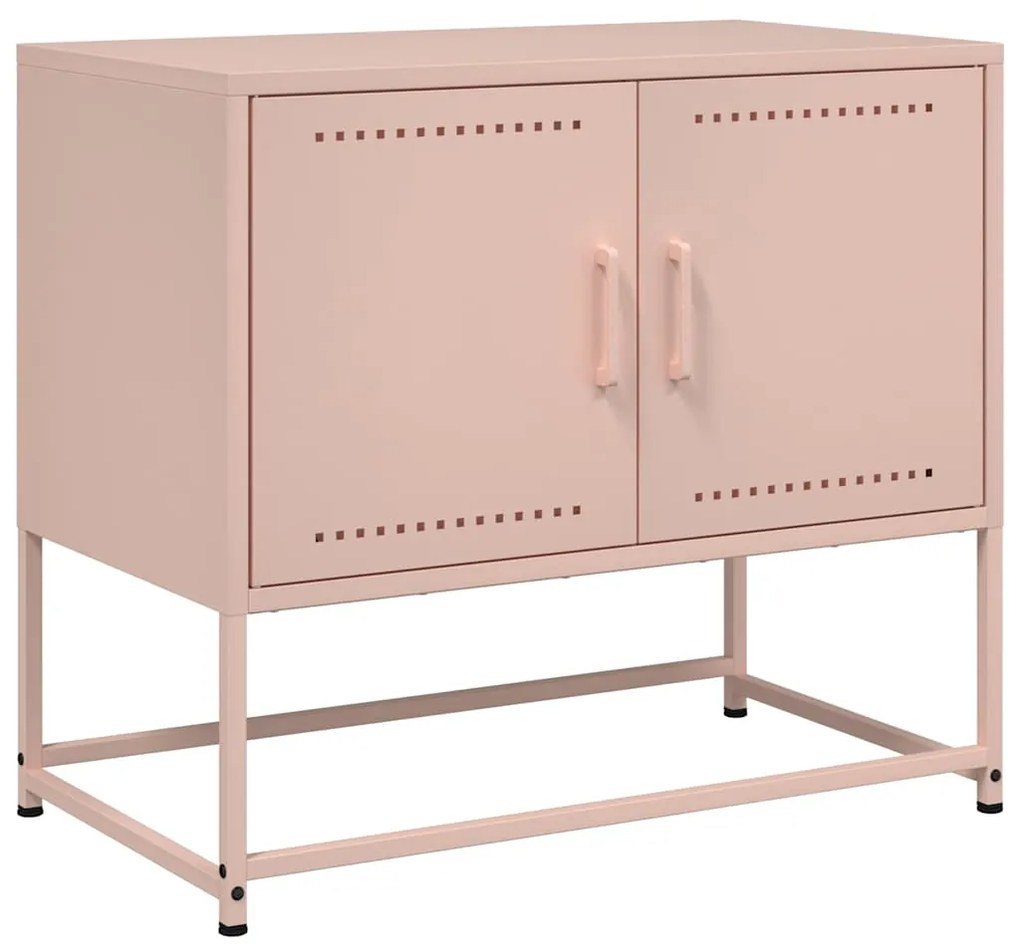 846471 vidaXL ТВ шкаф, розов, 68,5x39x60,5 см, стомана