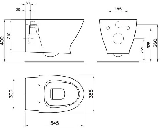 Висяща тоалетна SANITANA Jazz with lid