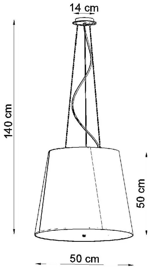 Черна висяща лампа със стъклен абажур ø 50 cm Tresco - Sollux