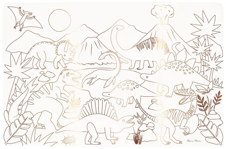 Хартиени подложки за хранене в комплект 8 бр. 28x42.5 cm Dinosaurs – Meri Meri